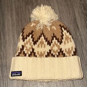 Patagonia Women’s Tan and Brown Patterned Beanie